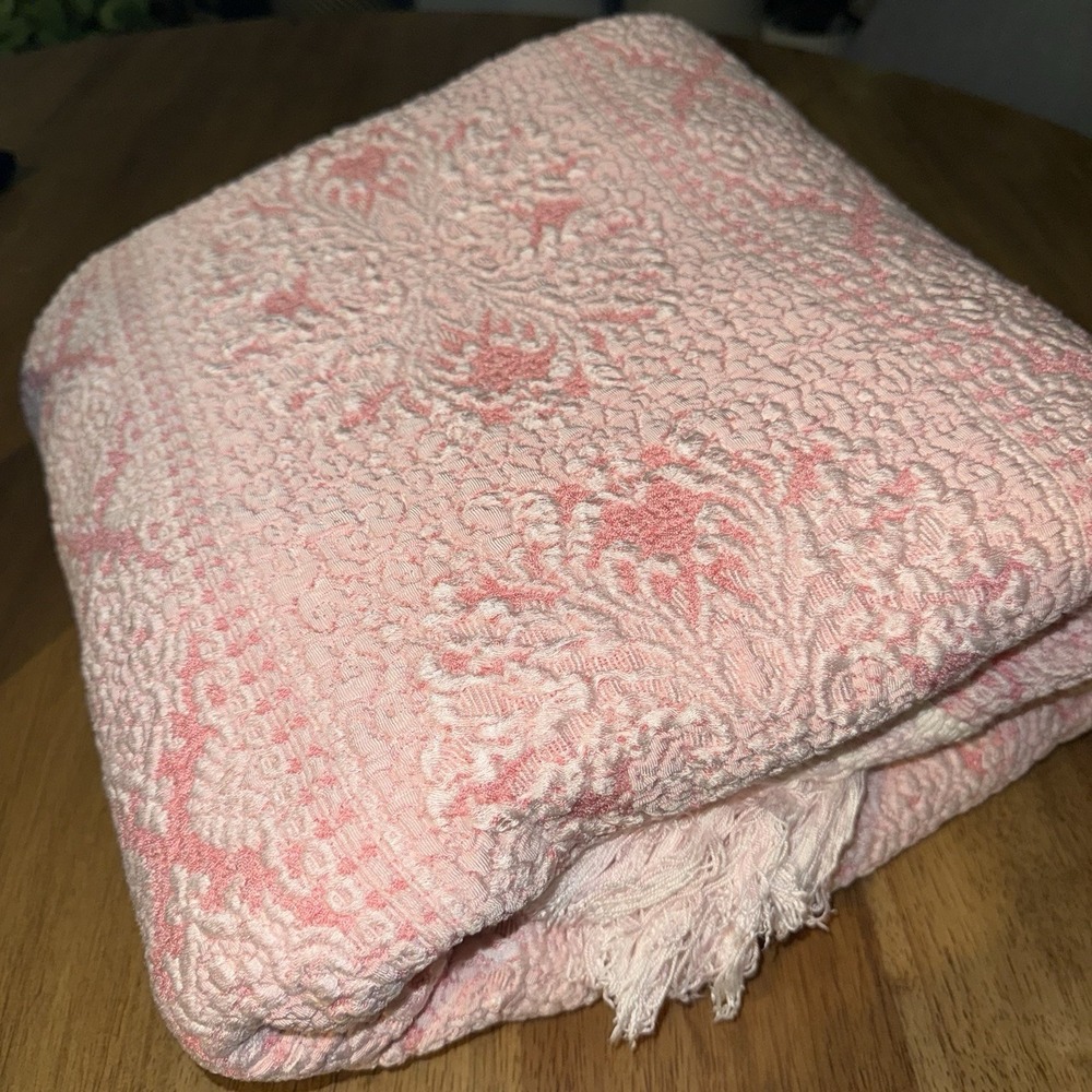 SEARS VINTAGE MID CENTURY BELLISSIMO ITALIAN BROCADE TWIN/FULL BEDSPREAD 78x87" - Picture 12 of 15